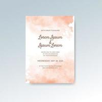 Wedding invitation with abstract watercolor background vector