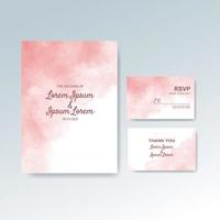 Wedding invitation with abstract watercolor background vector