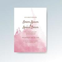 Wedding invitation with abstract watercolor background vector