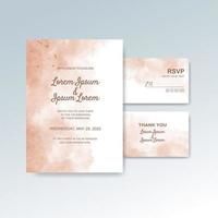 Wedding invitation with abstract watercolor background vector