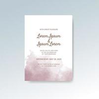 Wedding invitation with abstract watercolor background vector