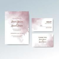 Wedding invitation with abstract watercolor background vector