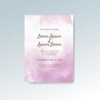 Wedding invitation with abstract watercolor background vector