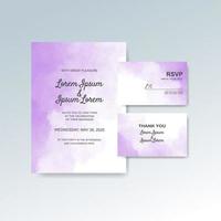 Wedding invitation with abstract watercolor background vector