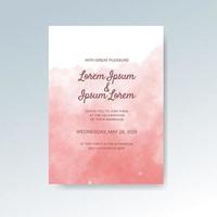 Wedding invitation with abstract watercolor background vector