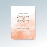 Wedding invitation with abstract watercolor background vector