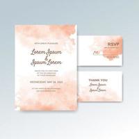 Wedding invitation with abstract watercolor background vector