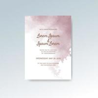 Wedding invitation with abstract watercolor background vector