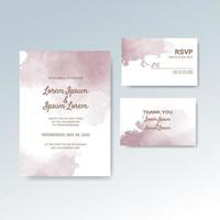 Wedding invitation with abstract watercolor background vector