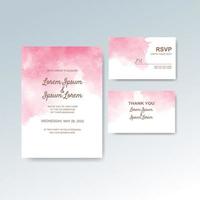 Wedding invitation with abstract watercolor background vector