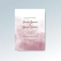 Wedding invitation with abstract watercolor background vector