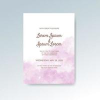 Wedding invitation with abstract watercolor background vector