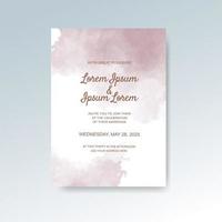 Wedding invitation with abstract watercolor background vector