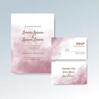 Wedding invitation with abstract watercolor background vector