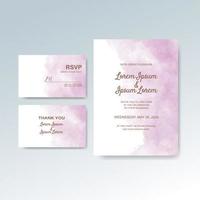 Wedding invitation with abstract watercolor background vector