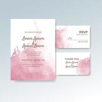 Wedding invitation with abstract watercolor background vector