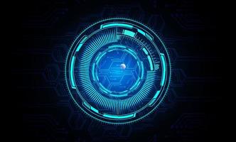 Blue eye cyber circuit future technology concept background vector