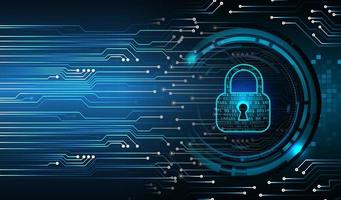 Closed Padlock on digital background, cyber security vector