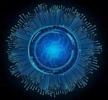 Blue eye cyber circuit future technology concept background vector