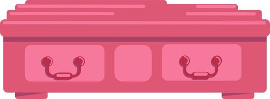 Pink casket semi flat color vector object