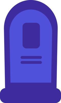 Dark blue grave semi flat color vector object