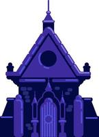 Cemetery gothic chapel semi flat color vector object