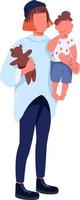 Modern mother with baby semi flat color vector characters