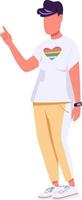 LGBT rights activist semi flat color vector character