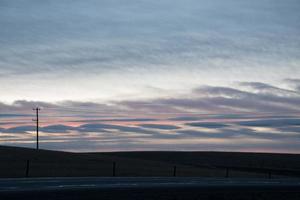 Blue and Pink Prairie Skies photo