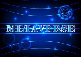 graphics design vector illustration style hitech technology glow for backdrop with text metaverse