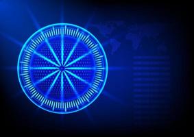 graphics design Hitech technology circle style glow blue color tone  network technology futuristic vector illustration