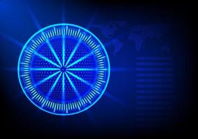 graphics design Hitech technology circle style glow blue color tone  network technology futuristic vector illustration