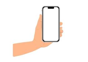 image graphics hand hold smart phone isolated white background vector illustration