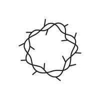 Monoline vector Crown of thorns icon. Simple illustration of Christian glyph Symbol, logo illustration graphics