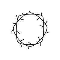 Monoline vector Crown of thorns icon. Simple illustration of Christian glyph Symbol, logo illustration graphics