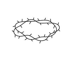 Monoline vector Crown of thorns icon. Simple illustration of Christian glyph Symbol, logo illustration graphics