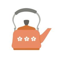 Large orange teapot. Design element. vector