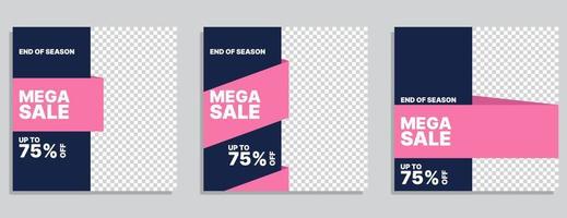 set of sale banner. social media post template. vector illustration