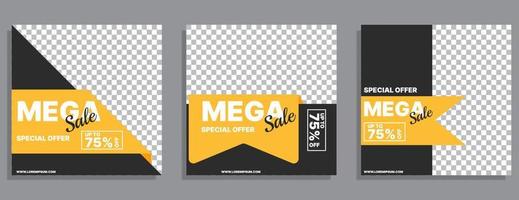 set of sale banner. social media post template. vector illustration