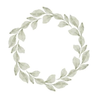 Eucalyptus leaf foliage floral wreath watercolor paint