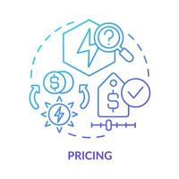 Pricing blue gradient concept icon. Costs and power consumption regulation. Sales of PPA service abstract idea thin line illustration. Isolated outline drawing. Myriad Pro-Bold fonts used vector