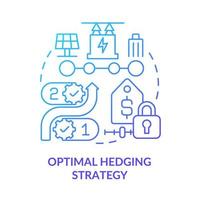 Optimal hedging strategy blue gradient concept icon. Plan variety. Buying energy process. PPA work abstract idea thin line illustration. Isolated outline drawing. Myriad Pro-Bold fonts used vector