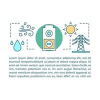 Eco energy concept linear illustrations. Green technology. Alternative energy. Article, brochure, magazine page layout. Icons with text boxes. Clean power. Print design. Vector isolated drawing