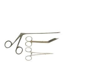 Aligator forceps or crocodile forceps on white isolated background photo