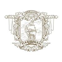 Luxury crest coat of arms emblem design template vector