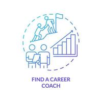 Find career coach blue gradient concept icon. What to do if career is wrong abstract idea thin line illustration. Change without regret. Isolated outline drawing. Myriad Pro-Bold font used vector