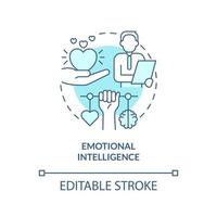 Emotional intelligence turquoise concept icon. Communication efficient. HR skills abstract idea thin line illustration. Isolated outline drawing. Editable stroke. Arial, Myriad Pro-Bold fonts used vector