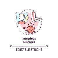 Infectious diseases concept icon. Common joint condition abstract idea thin line illustration. Bacterial infections. Isolated outline drawing. Editable stroke. Arial, Myriad Pro-Bold fonts used
