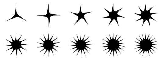 Set of star icon burst element for decorative abstract background vector illustration