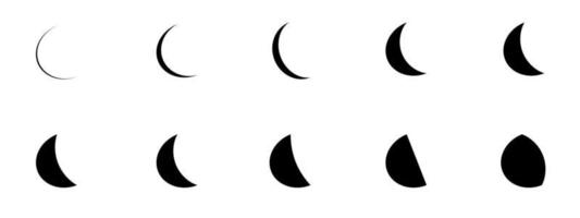 Set of icon moon light for decorative abstract background vector illustration